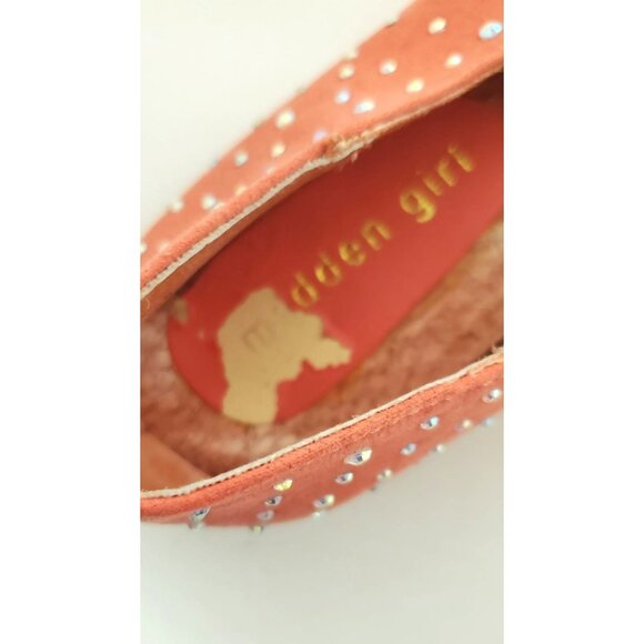 Madden Girl Women's Julissa Size 9 Coral colored and crystal flat shoes - Picture 7 of 7